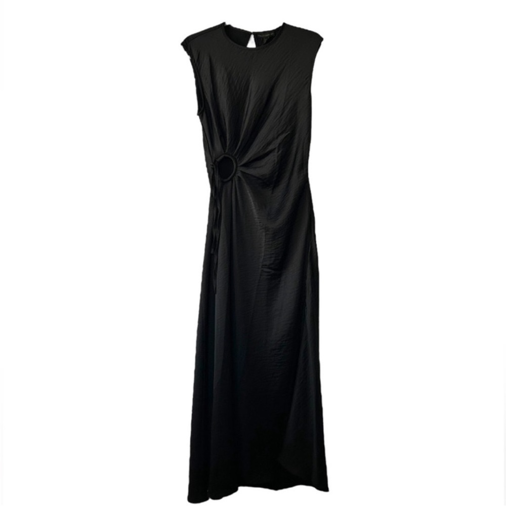 House of Harlow 1960 Satin Slip Maxi Black Dress Sz XL